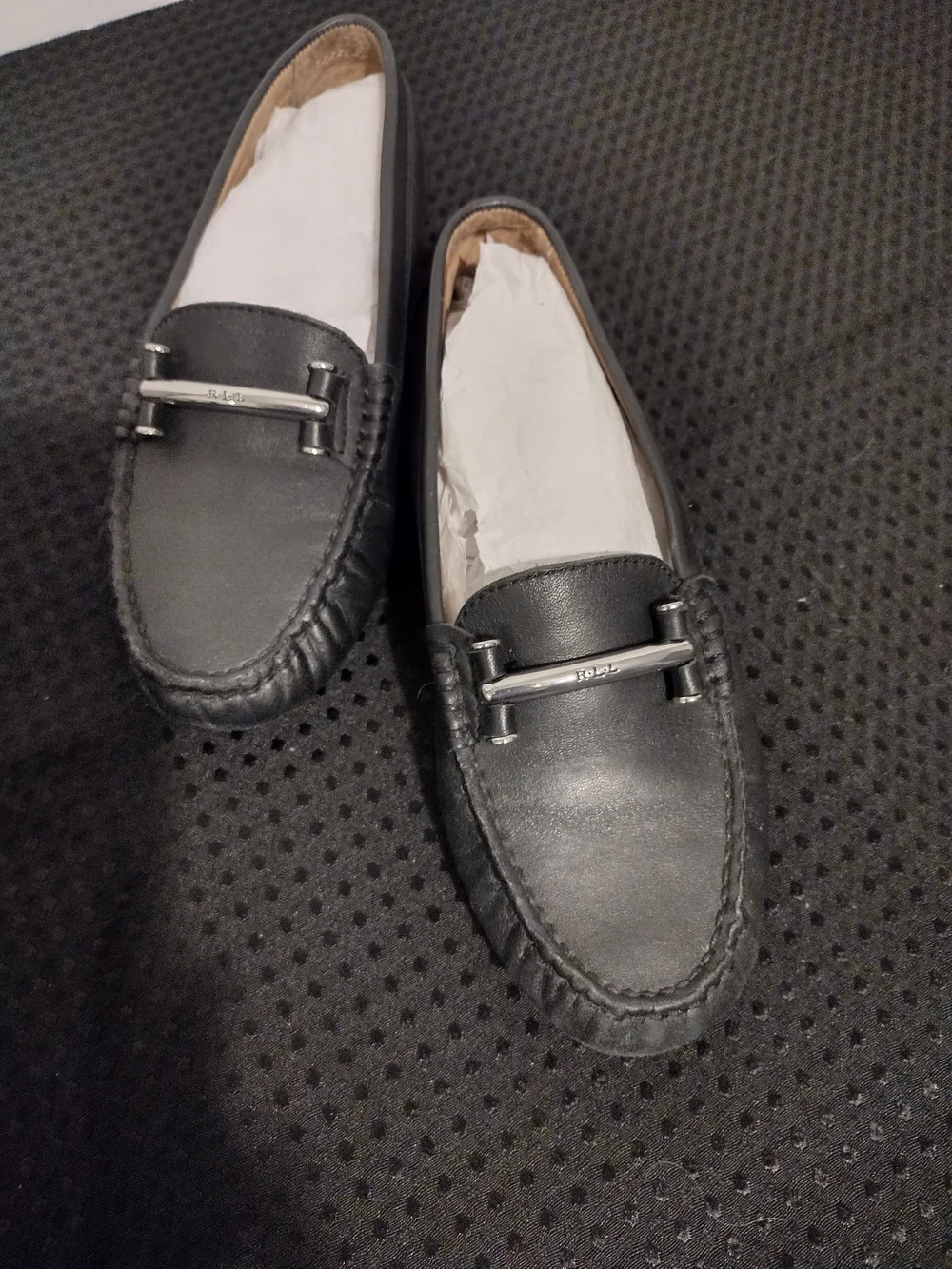 Ralph Lauren Black Leather Women’s Bit Loafers
